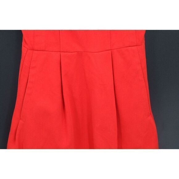 Madewell Abroad Ponte Knit Dress Sz 0 Spark Red Fit & Flare Pockets Sleeveless - Picture 5 of 9